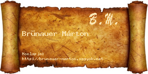 Brünauer Márton névjegykártya